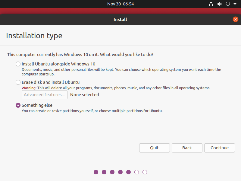 Ubuntu Installation Type 1