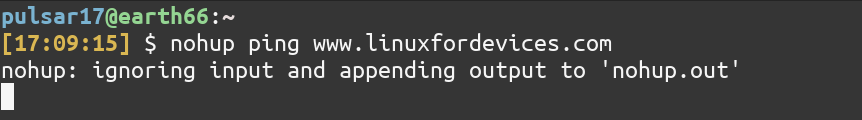 nohup command with ping