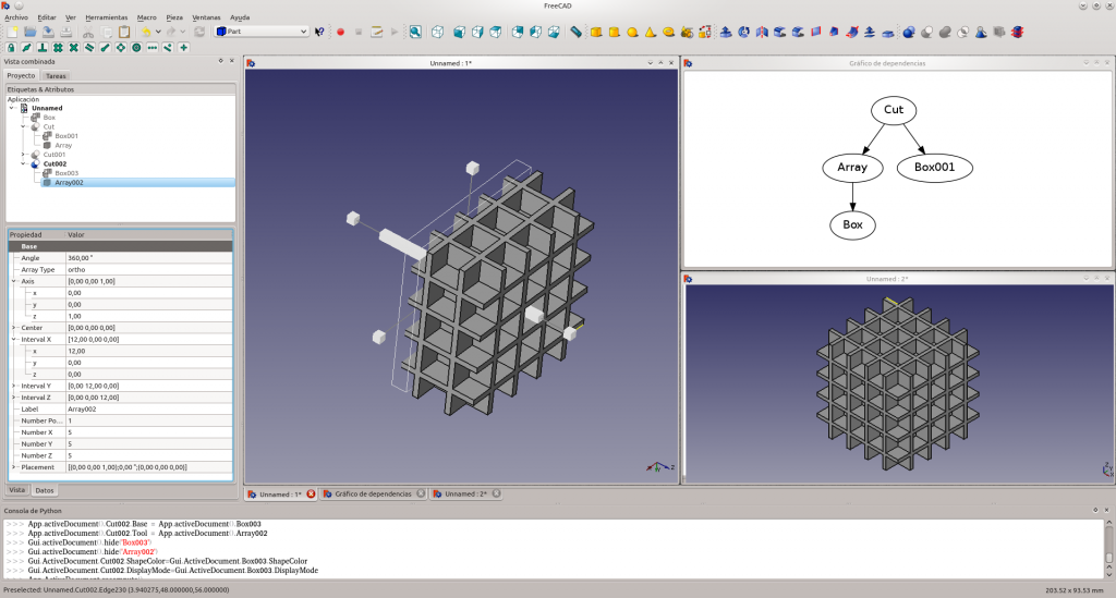 FreeCAD Arrays