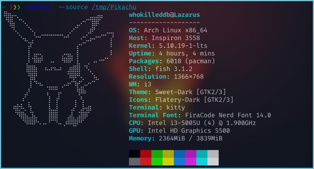 Sourcing ASCII ART With Neofetch