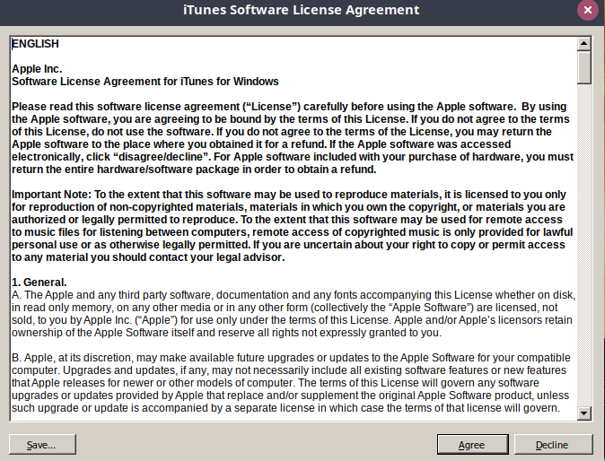 ITunes Agree License