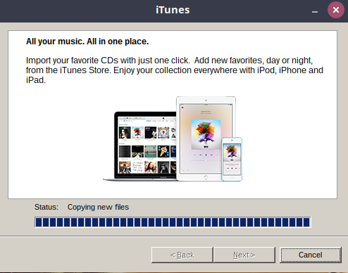 ITunes Install In Progress