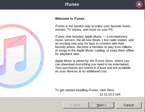 ITunes Installation Start