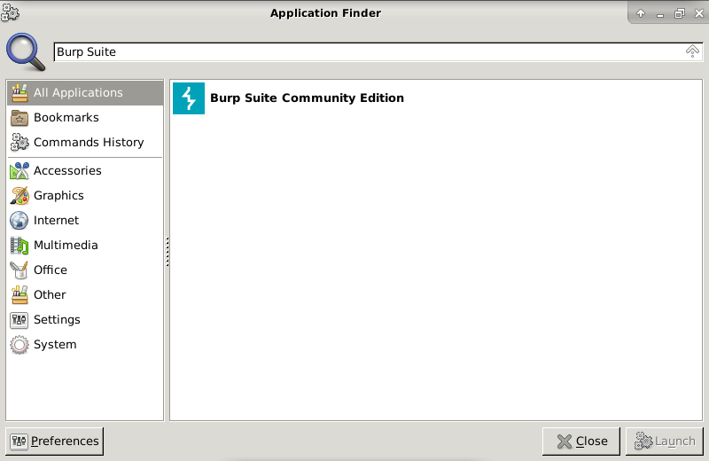 BurpSuite In Application Launcher