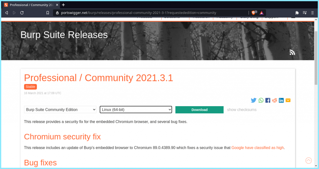 Install Burpsuite Community Edition Download Page