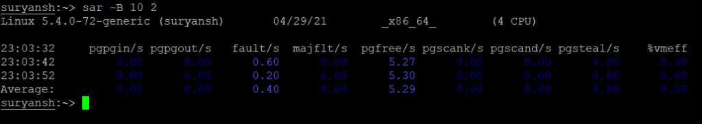 Example 1 Using Sar Command With B Flag 1