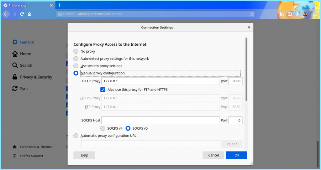 Firefox Proxy Settings