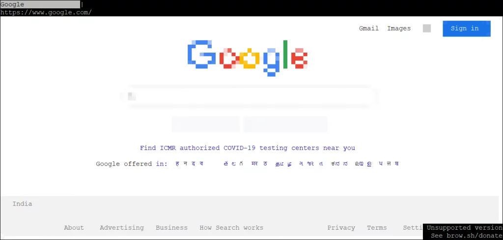 Google On Browsh Text-based web browsers