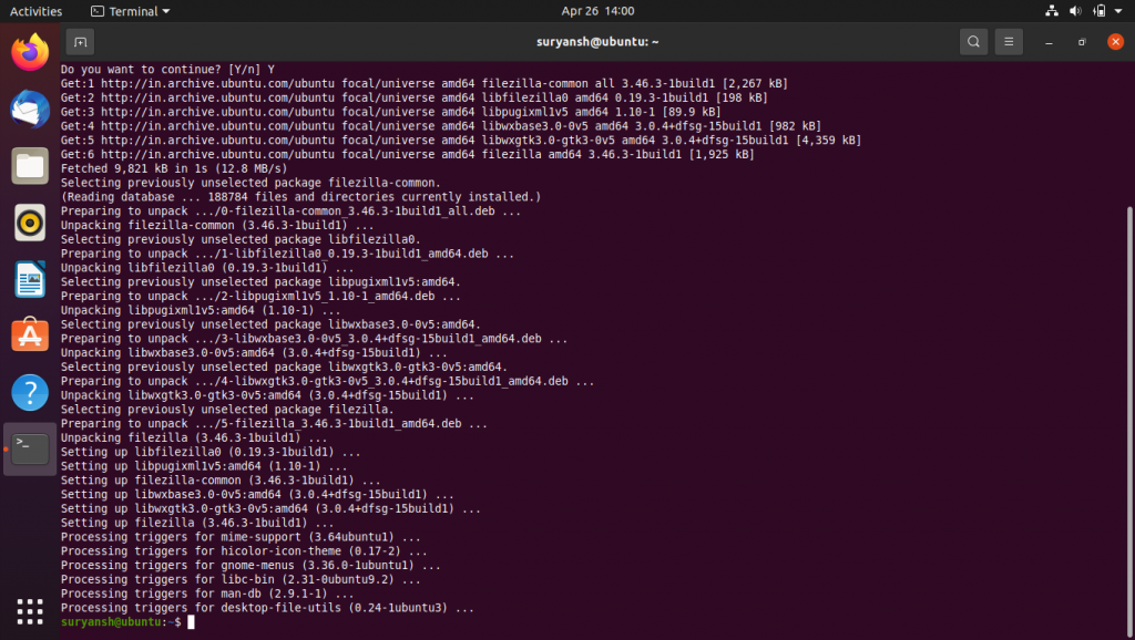 Installing FileZilla Using Terminal FTPS on Ubuntu