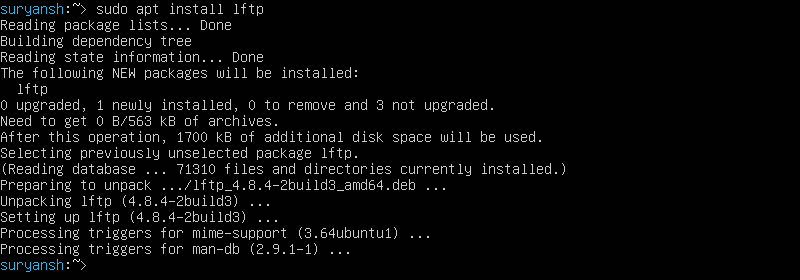 Installing Lftp 1