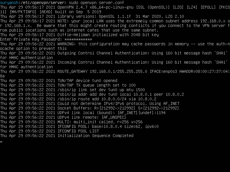 OpenVPN Running