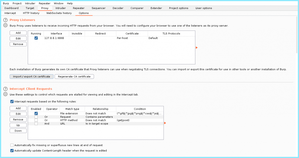 Proxy Options