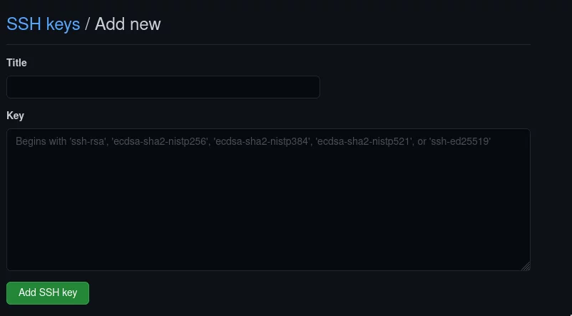 SSH Form