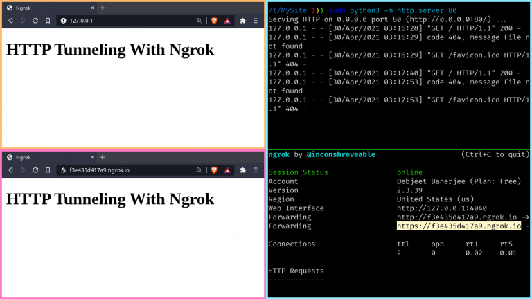 Http Tunneling In Linux With Ngrok Linuxfordevices Http Tunneling In Linux With Ngrok Linuxfordevices