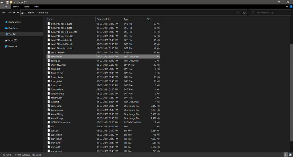 Cmdline.txt I N MicroSD