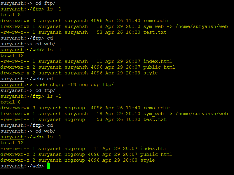 Sudo Chgrp LR Nogroup Ftp