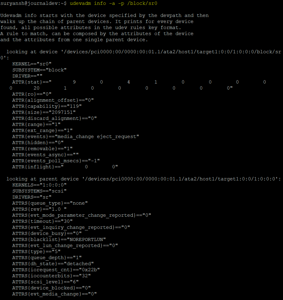 All The Device Attributes With The Udevadm Command 1