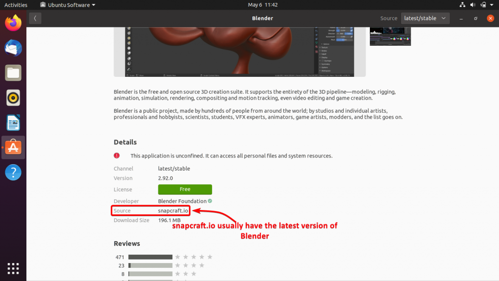 Blender From Snapcraft.io 