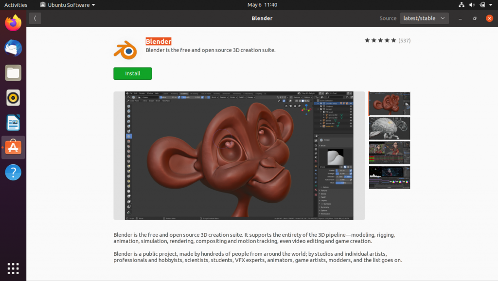 Blenders Ubuntu Software Installation Page