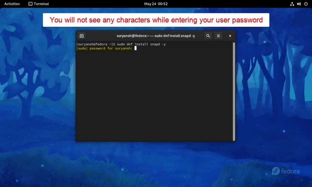 Enter Your User Password In Terminal