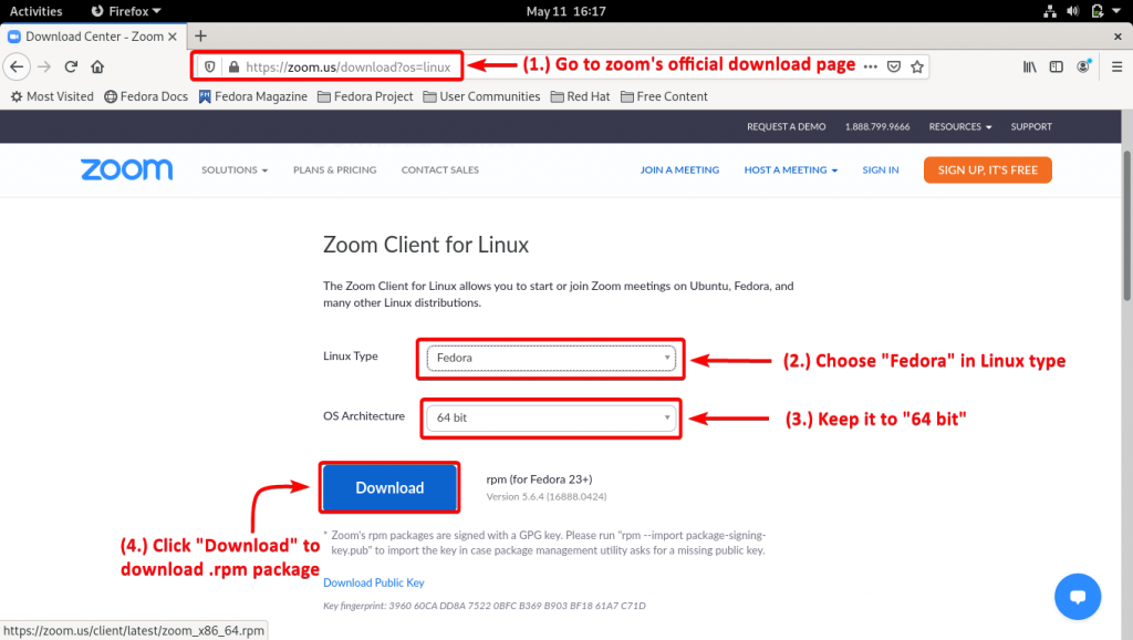 Get .rpm Package From Zooms Official Download Page