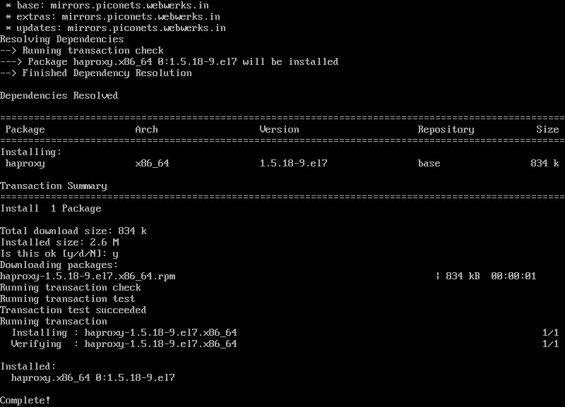 HAProxy Installed On CentOS