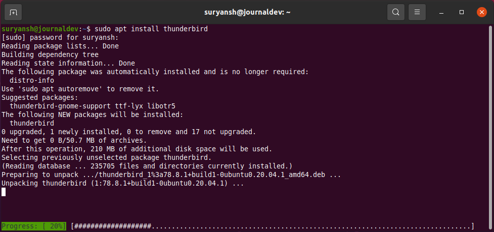 Installing Thunderbird