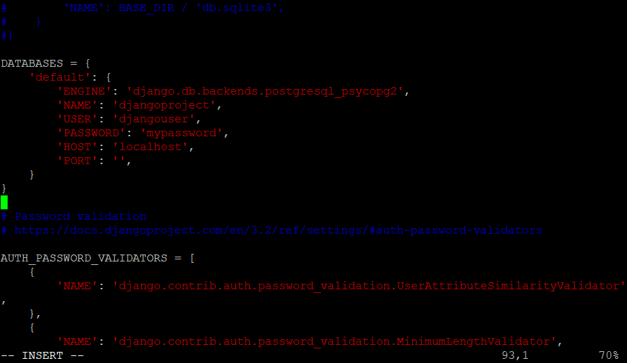 Make Changes In Settings.py For Django To Make Use PostgreSQL