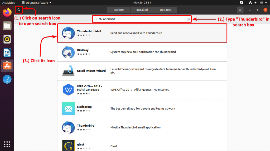 Search For Thunderbird In Software Center