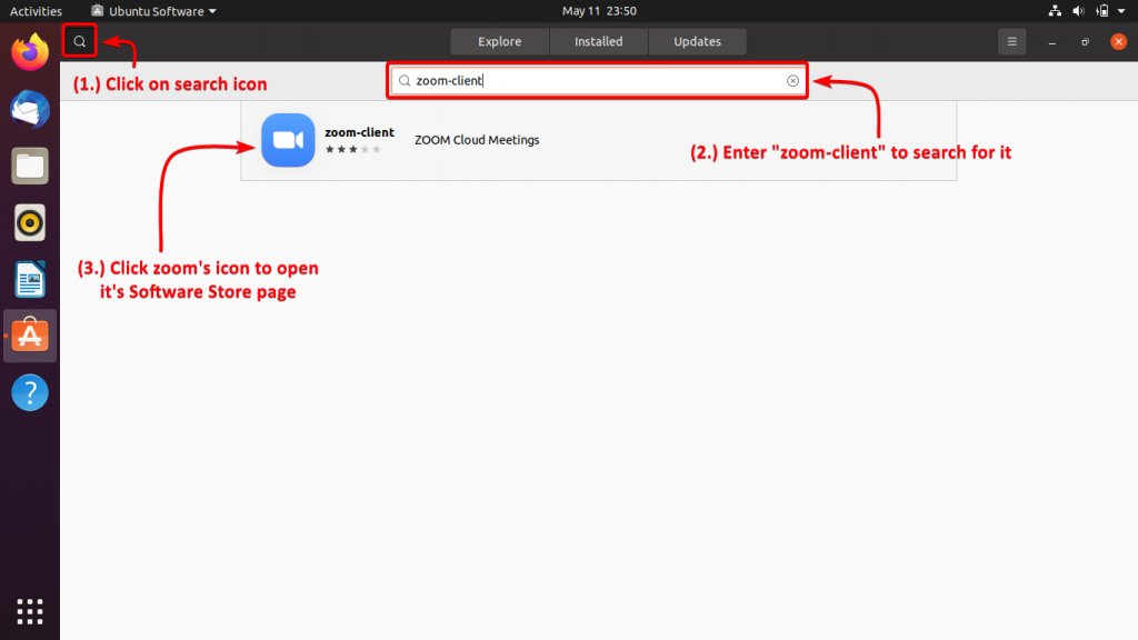 Search For Zoom Client In Ubuntu Software Center