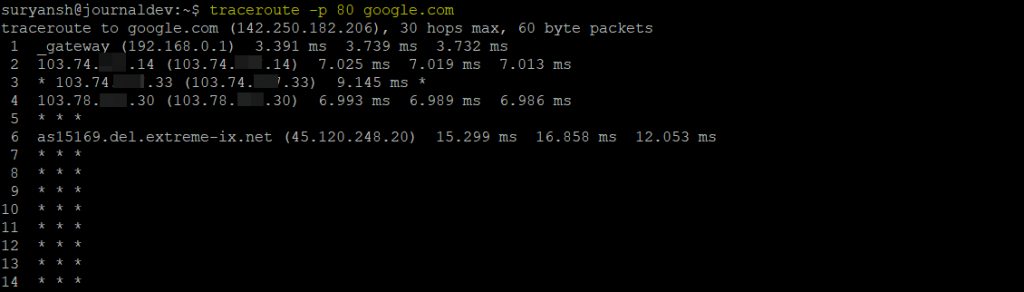 Specify Port In The Traceroute Command 1