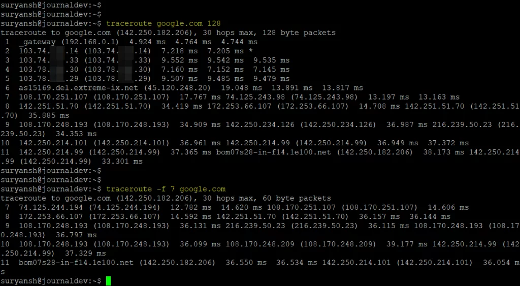 TTL To Start With In Traceroute Command