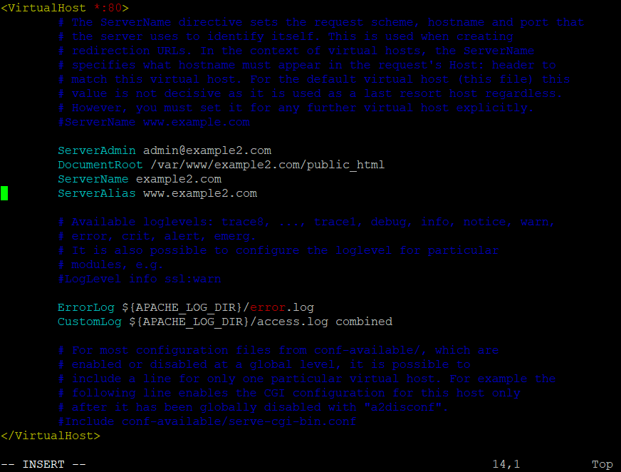 Virtual Host File For The Other Domain Name