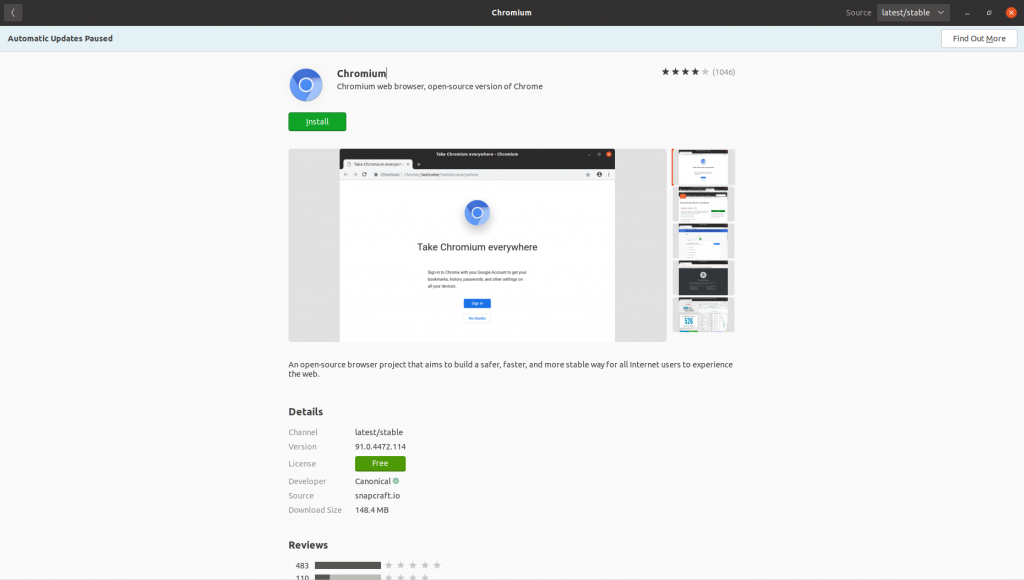 Chromium In Ubuntu Software Center