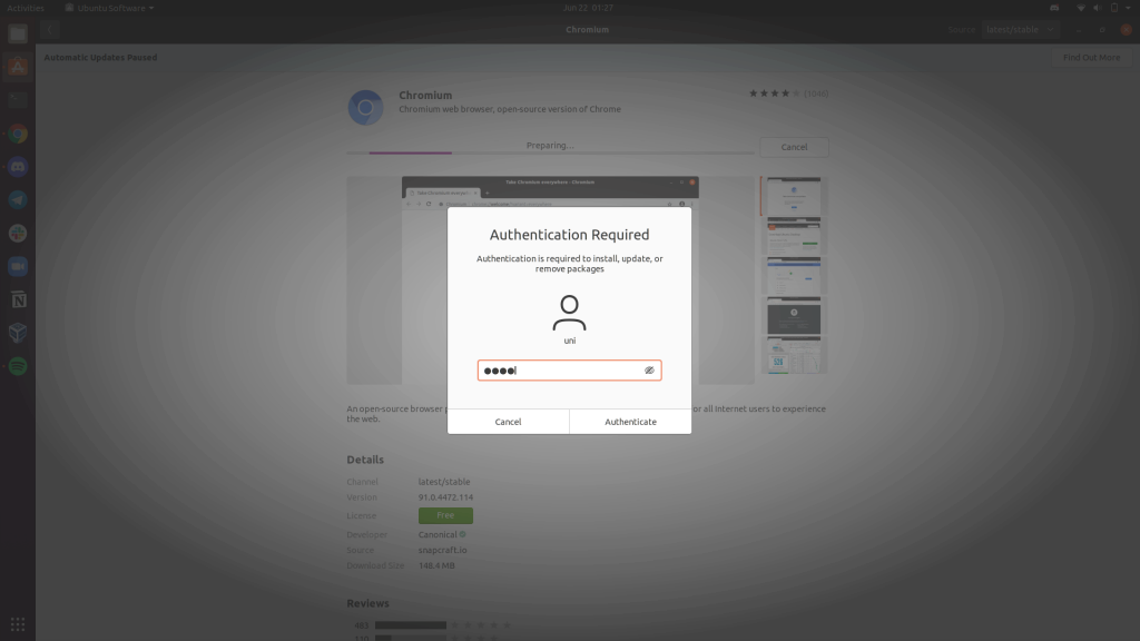 Software Center Asking Root Permission