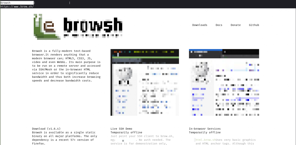 Browsh Startup