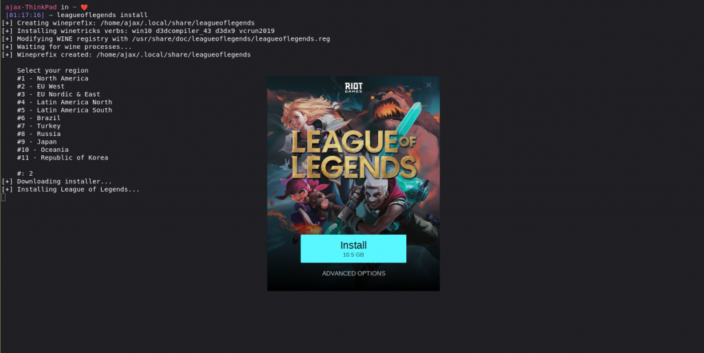 can you install league of legends on linux