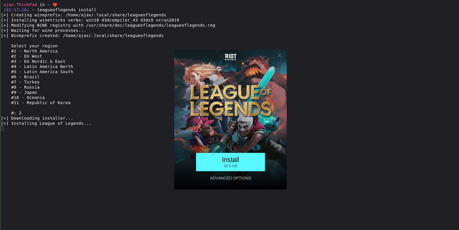 install League Of Legends on Linux