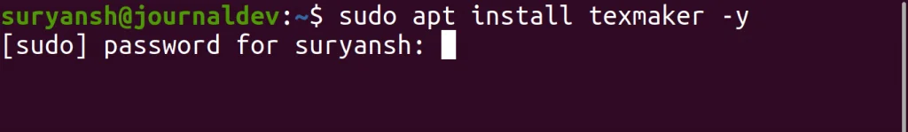 Enter Your User Password Sudo Password To Install Texmaker