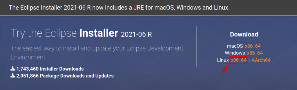 Click To Download The Eclipse Installer For Linux