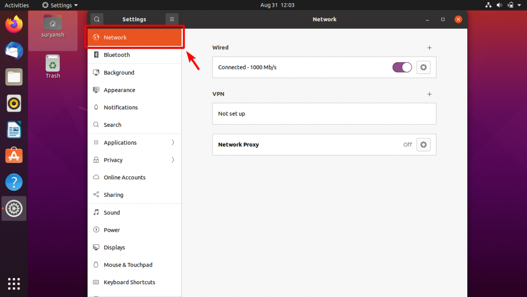 Open Network Panel