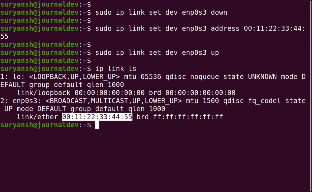 Verifying Spoofed MAC Address 1