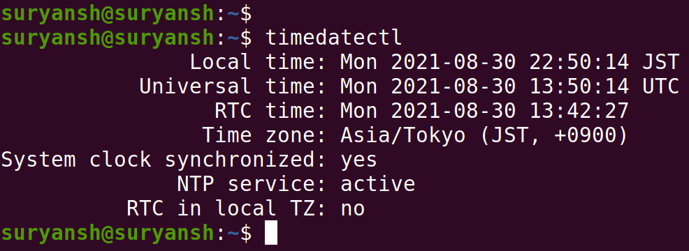 Verifying Time Zone