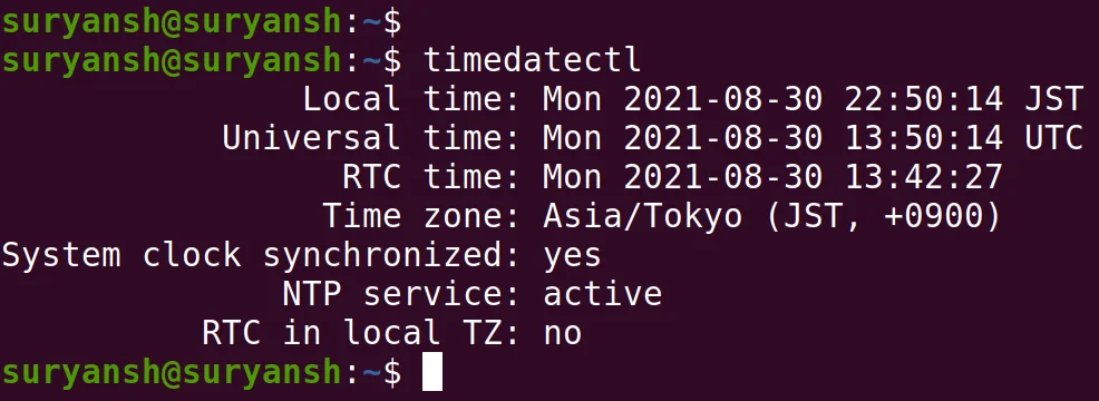 Verifying Time Zone