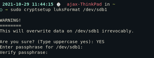 Luks Setup Encrypting Partitions With LUKS