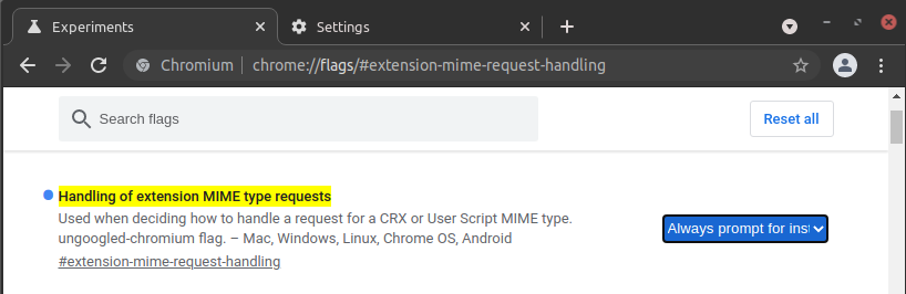 Enable MIME Requests Ungoogled Chromium