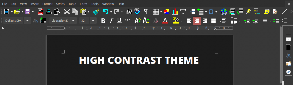 Libreoffice High Contrast Theme