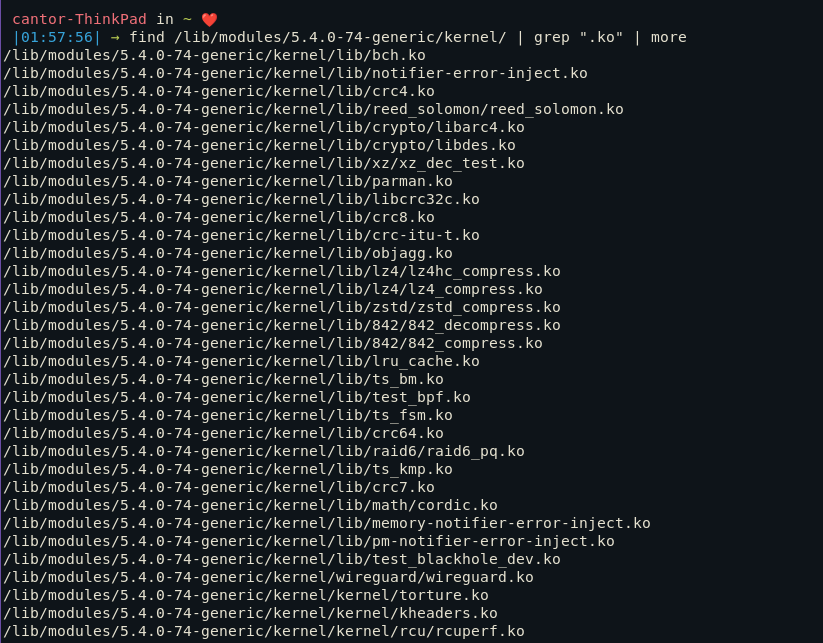 List Kernel Modules