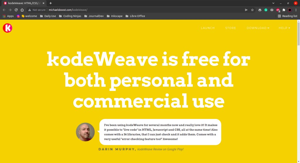 KodeWeave Homepage Image