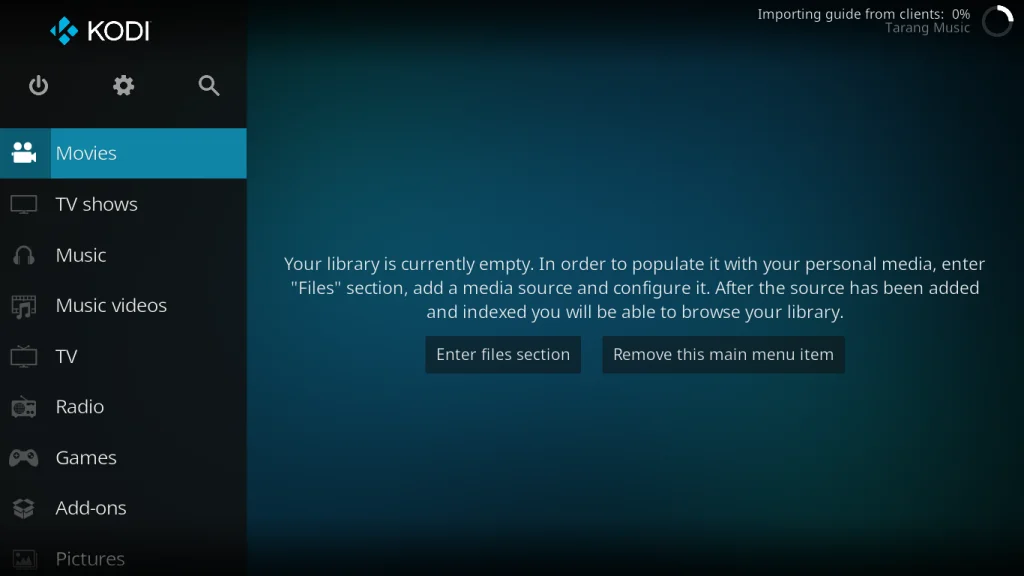 Under Movies Click On Enter Files Section